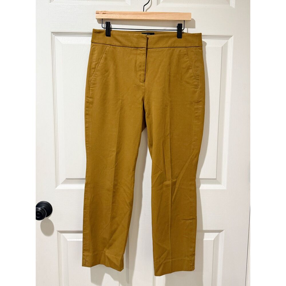 J.CREW Remi‎ Trouser Pants High Rise Cropped Camel Tan Brown 10 Stretch Minimal